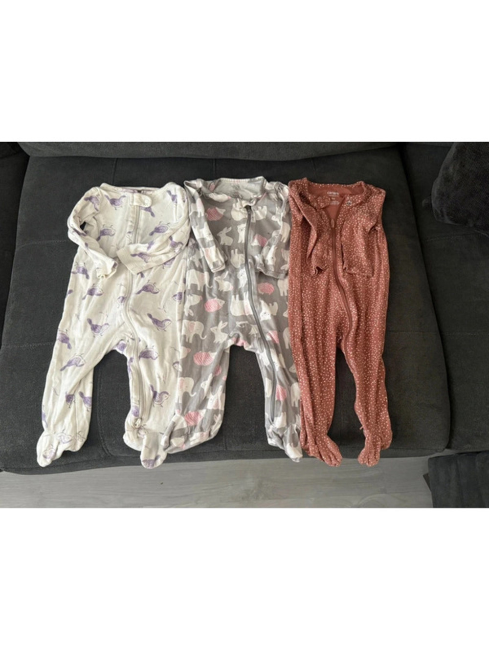 Just One You by Carter's Baby Girls 2-Way Zip Sleep & Plays (Set of 3)